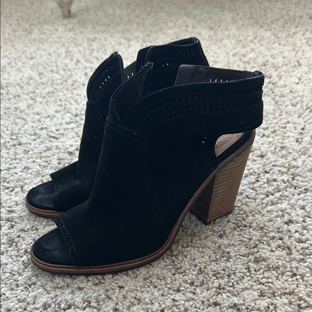 Vince Camuto Suade Women's Black Heeled Ankle Boots